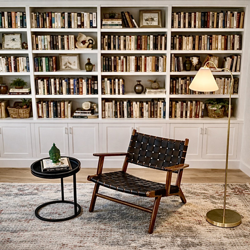 Stina 60" Brass Ring Base Curved Floor Lamp With Triangle White Empire Shade