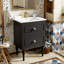 Ensemble de meuble-lavabo 24 po avec lavabo en céramique, armoire de rangement moderne avec 2 tiroirs et cadre en bois massif