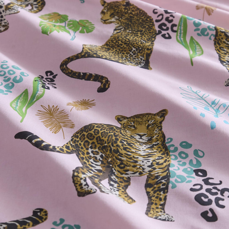 Night Jaguar Duvet Cover Set Polycotton Animal Print Duvet Cover with Pillowcases, Single Duvet Cover + 1 Pillowcase