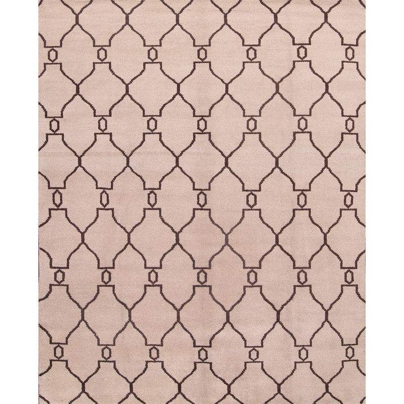 Tapis beige/brun 8 pi 2 po x 10 pi 0 po, one-of-a-kind oriental à la main-noué la Chiara