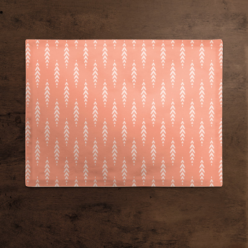 Polyester Floral Rectangle Placemat, Orange