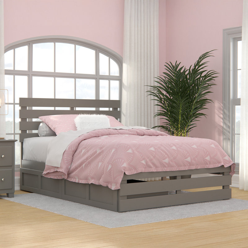 Bridport Slat Storage Bed, Gray, Full
