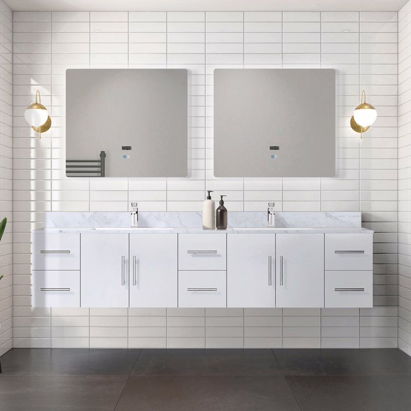 Meuble-lavabo double 84 po X P 22 po D, Blanc
