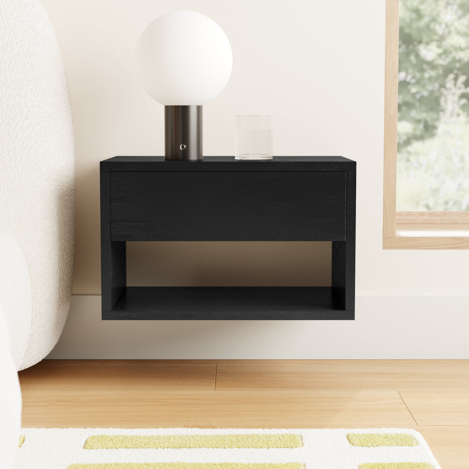 Reni Mango Nightstand, Black