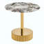 Table de bout moderne, table de chevet, avec verre à motif de marbre avec une structure en acier inoxydable, convient aux salons et aux chambres à coucher, facile à assembler.