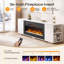 Meuble télé de 70 po avec foyer électrique, console télé avec flamme 3D de 36 po, chauffage 1500 W, étagères réglables et placards de rangement, compatible avec les téléviseurs jusqu'à 75 pouces, blanc-133713673