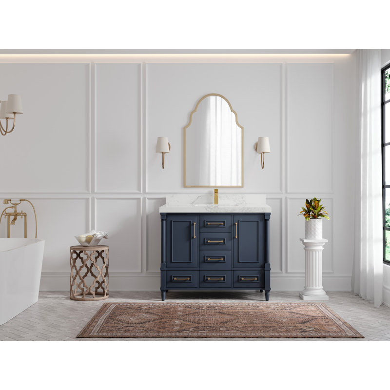 Aberdeen 42'' Single Bathroom Vanity with Top, Calacatta Nuvo