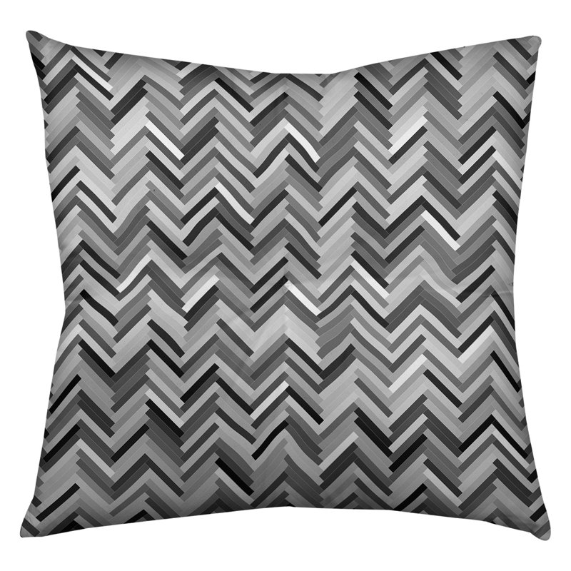 Coussin de plancher chevrons, 26 po x 26 po, Noir / blanc