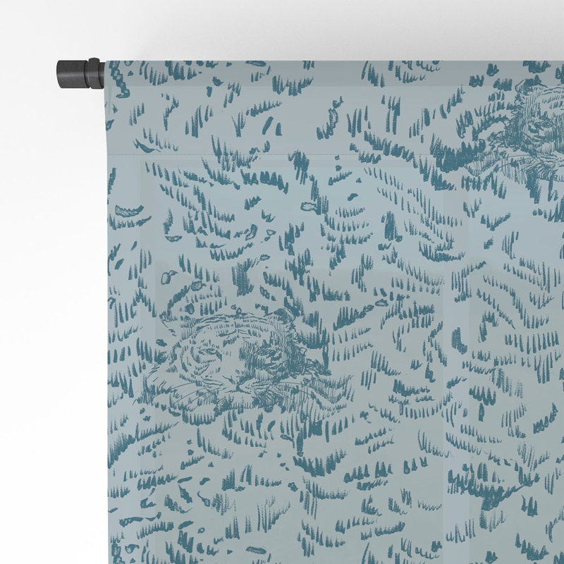 Panneau de rideau transparent 1 pièce, 50 po x 96 po, Bleu