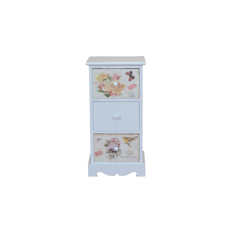 Rolando 3 Drawer 30cm W, White