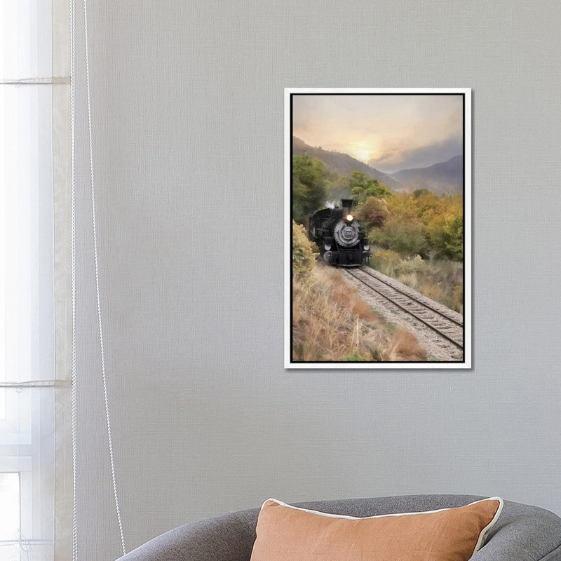 Durango Train at Sunset 1 Piece Wall Art on Canvas, 66.04cm H x 45.72cm W x 3.81cm D, White Framed