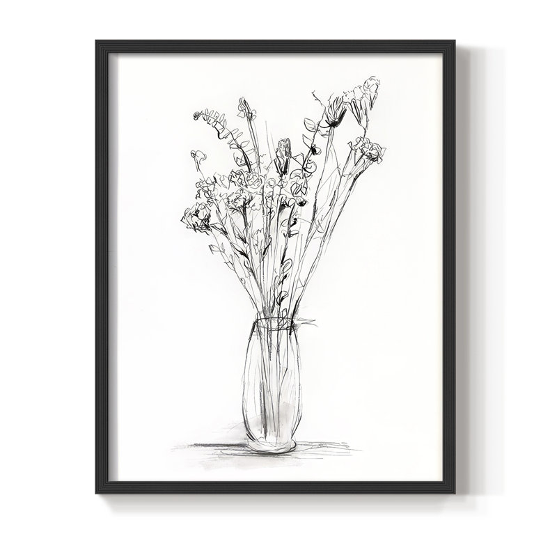 «Wild Bouquet Study II», Noir, noir, noir, noir, H 21 po x l 17 po