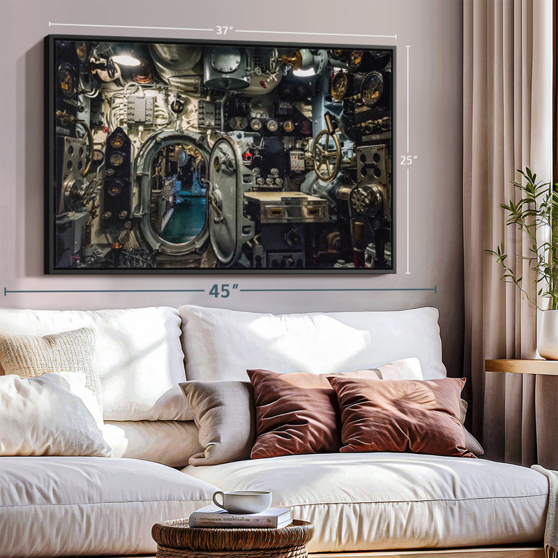 Submarine Control Room Canvas Print, 25" H x 37" W