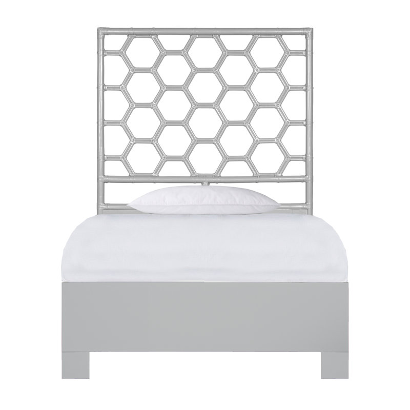 Lit plateforme Honeycomb, Gris clair, Simple