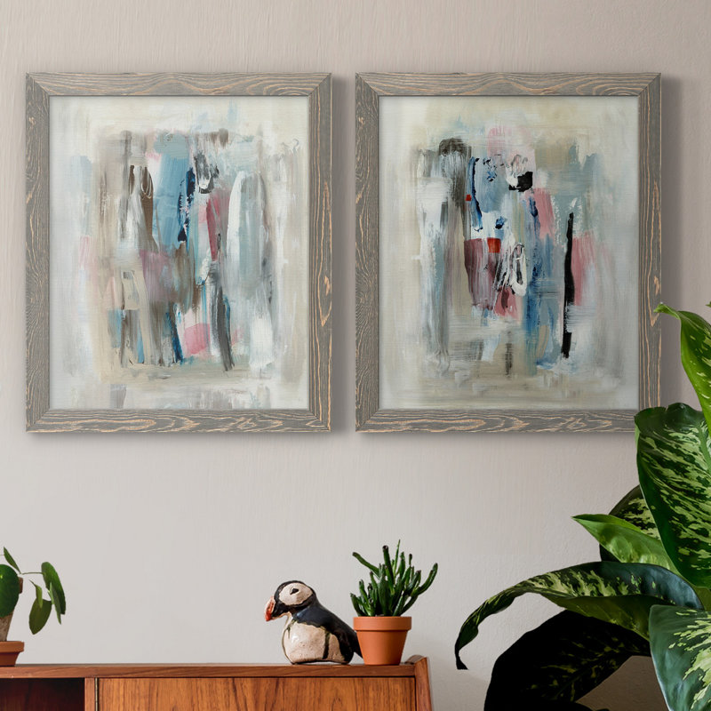 «Rain Shadow I», ensemble de 2 reproductions d'art, Pas de tapis, H 24 po x l 36 po x P 1,5 po, Toile avec cadre gris