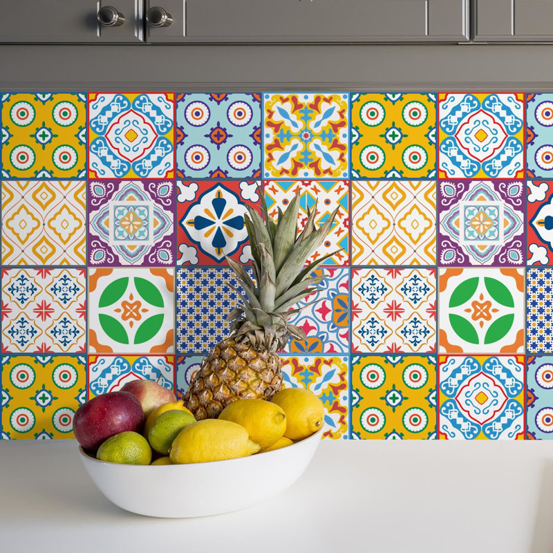 96.77cm W x 96.77cm L PVC Peel and Stick Mosaic Tile