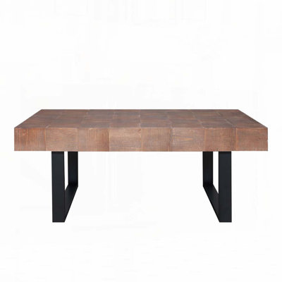 Industrial Rustic Wood Coffee Table for Living Room