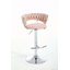 Ensemble de 2 tabourets de bar, avec repose-pieds chromé et base pivotante en velours à hauteur réglable et tabouret de bar simple chromé-501239479