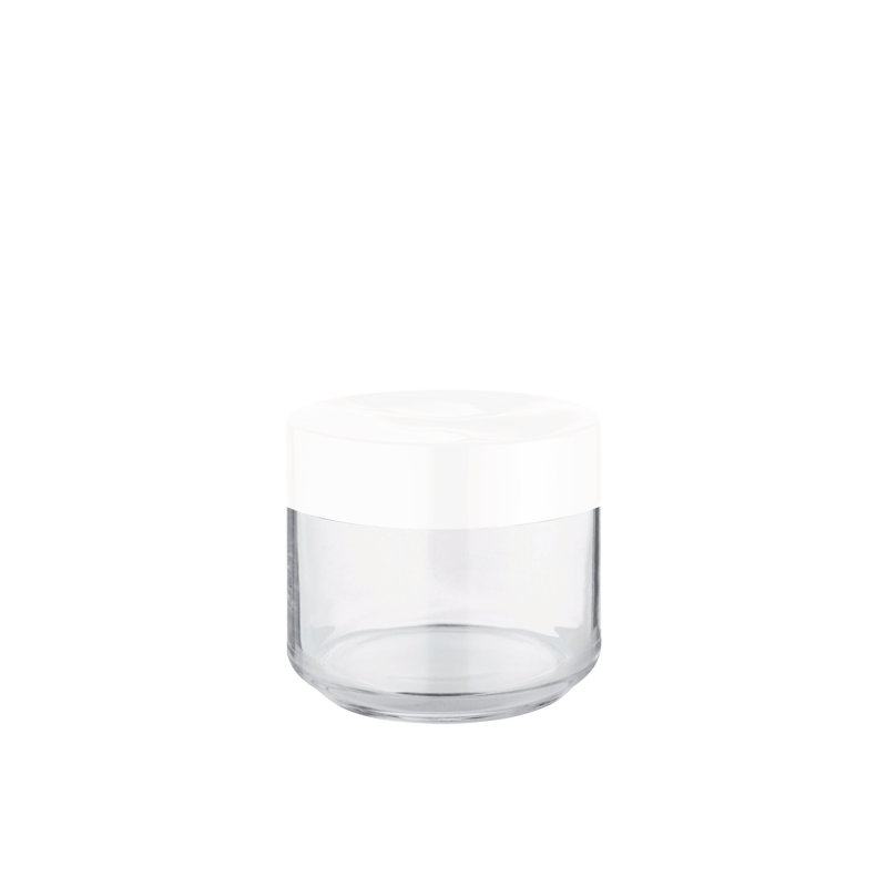 Small Clear Glass Jar with Stainless Steel Lid