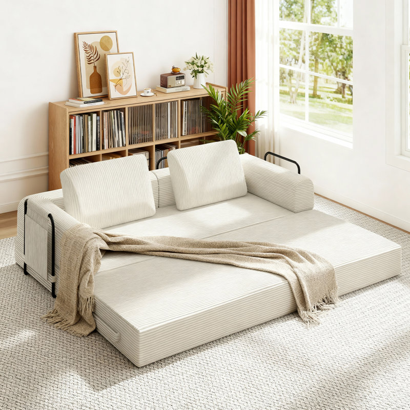 Canapé-lit convertible de 78 pouces, futon avec canapé-lit désossé et lit escamotable, sans assemblage requis, Green