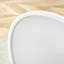  Ensemble de 5 petites tables de salle à manger rondes avec chaises rembourrées en polyuréthane et pieds arqués en métal argenté, blanc-994948497-994948509
