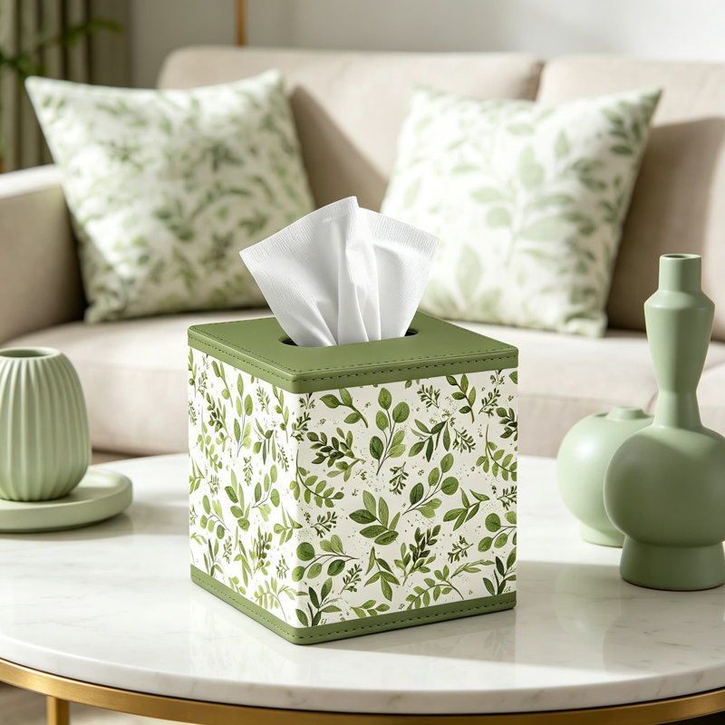 Couvre-boîte à mouchoirs en tissu de printemps avec fermeture magnétique