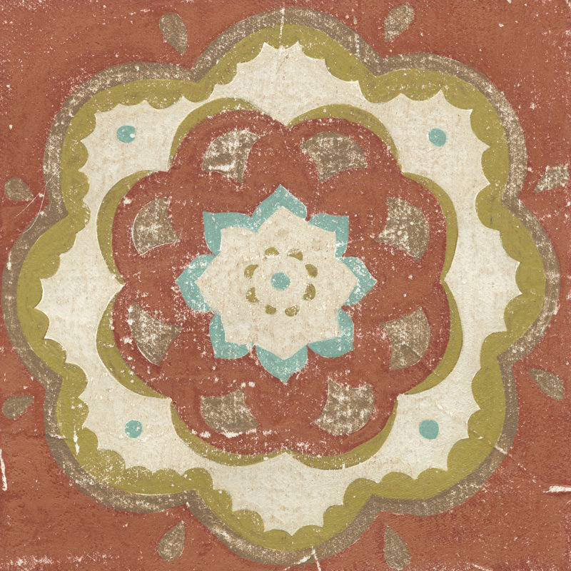 Rustic Tiles VI by Chariklia Zarris - Wrapped Canvas Painting, 51cm H x 51cm W x 3.8cm D
