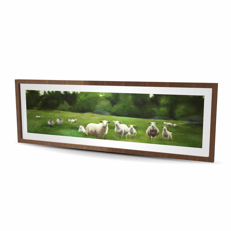 Fields of Sheep - Reproduction matte encadrée rustique pour la décoration intérieure