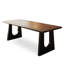 Table rustique en bois de pin avec base en fer noir-336386234