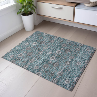 Premium Machine Washable Gurubaksh AMF1155 Floral Rug