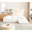 Canapé modulaire 104 po avec méridienne en forme de L, 3 sièges, chenille blanche, siège profond, sans assemblage, cinq coussins décoratifs, modulaire spacieux, tissu chenille, modulaire, minimaliste-2029672225-2029672415