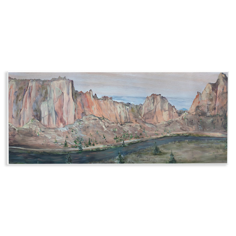 Plaque murale désertique «Falaises à travers la rivière», design par Kamdon Kreations