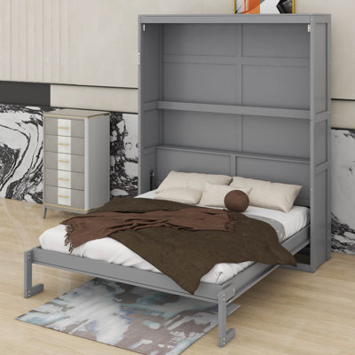Grand lit escamotable avec tablettes