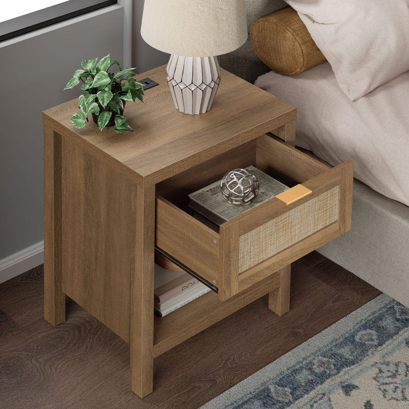 Chada 19.7'' W Nightstand, Brown