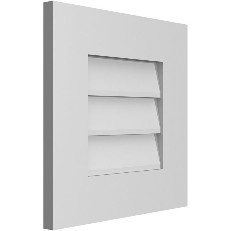 Vent à pignon rectangulaire en uréthane non-fonctionnel, H 16 po x l 16 po x P 1 po