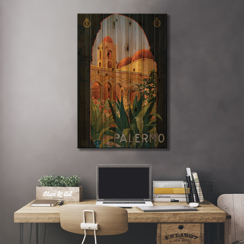 Affiche de voyage Palermo, H 40 po x l 26 po x P 1,5 po