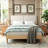 Binnett Upholstered Platform Bed with Natural Wood Frame Mid-Century Modern Adjustable Headboard, No Box Spring Needed, Silent Wood Slat Support Full Bed Frame-444225611-404300176