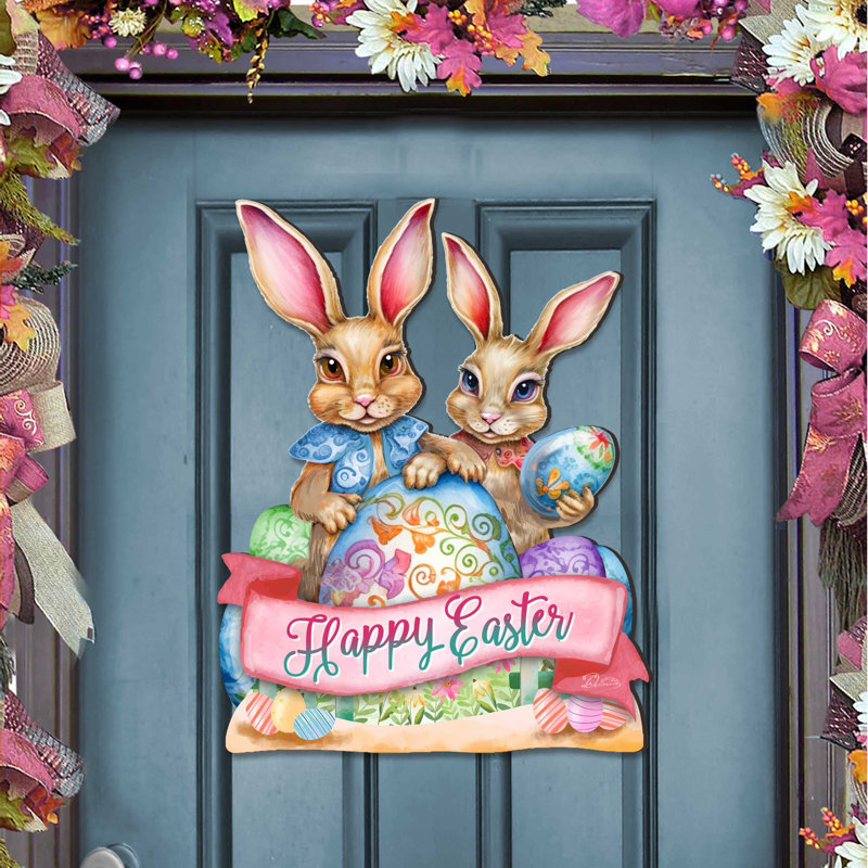 Door Hanger Decor Easter Rabbit Decorative Accent
