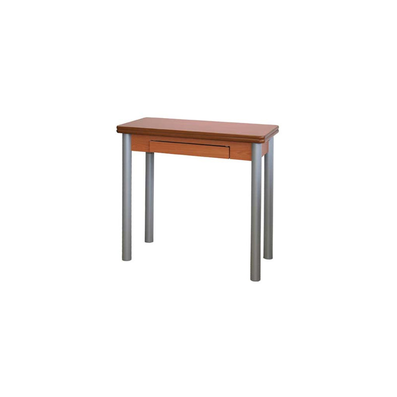 Giddeon Extendable Metal Base Dining Table, Cherry