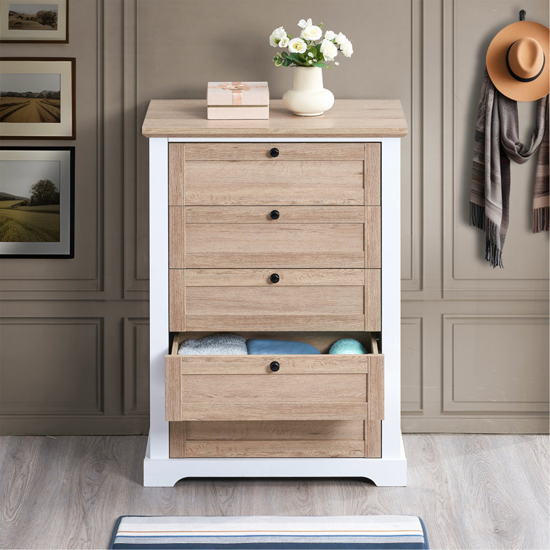 Commode à 5 tiroirs avec fonction de tiroir verrouillable, idéale pour le rangement et l'organisation de la chambre à coucher.