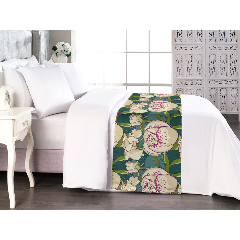 Motif floral écharpe Ambesonne, Très grand lit