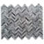 Bardiglio 9" x 11" Marble Herringbone Mosaic Wall & Floor Tile-79872562