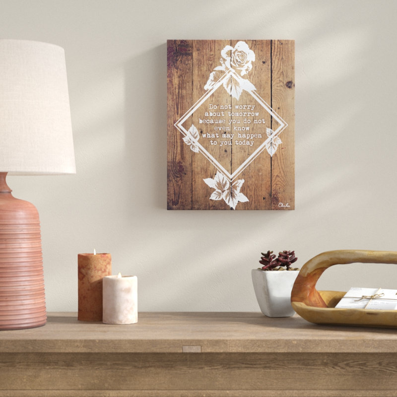 « Not worry », impression sur toile tendue, H 16 po x l 12 po x P 1,5 po