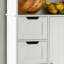 Meuble-lavabo blanc avec 4 tiroirs, 1 armoire et 2 tablettes réglables; Convient à divers espaces.