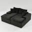 Chaise longue double en velours Turtle-683671793