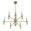 Lustre 6 lumières Crescent en laiton noble