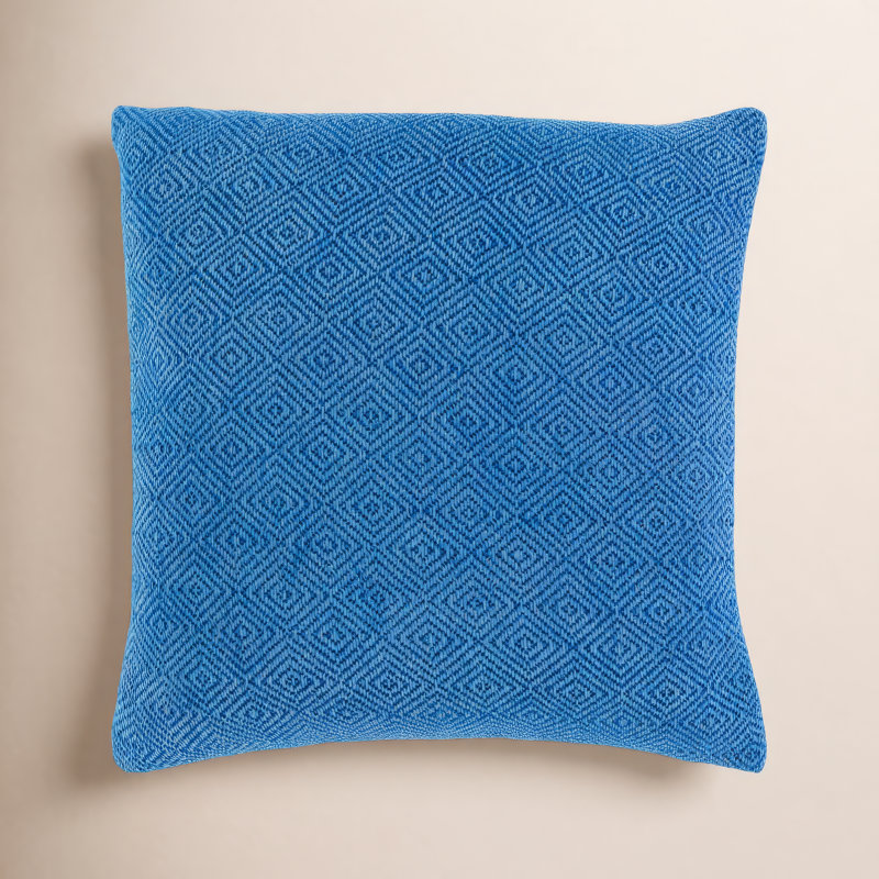 Trym Square Cotton Pillow Cover, Polyester, 18" x 18", Bright Blue/Sky Blue