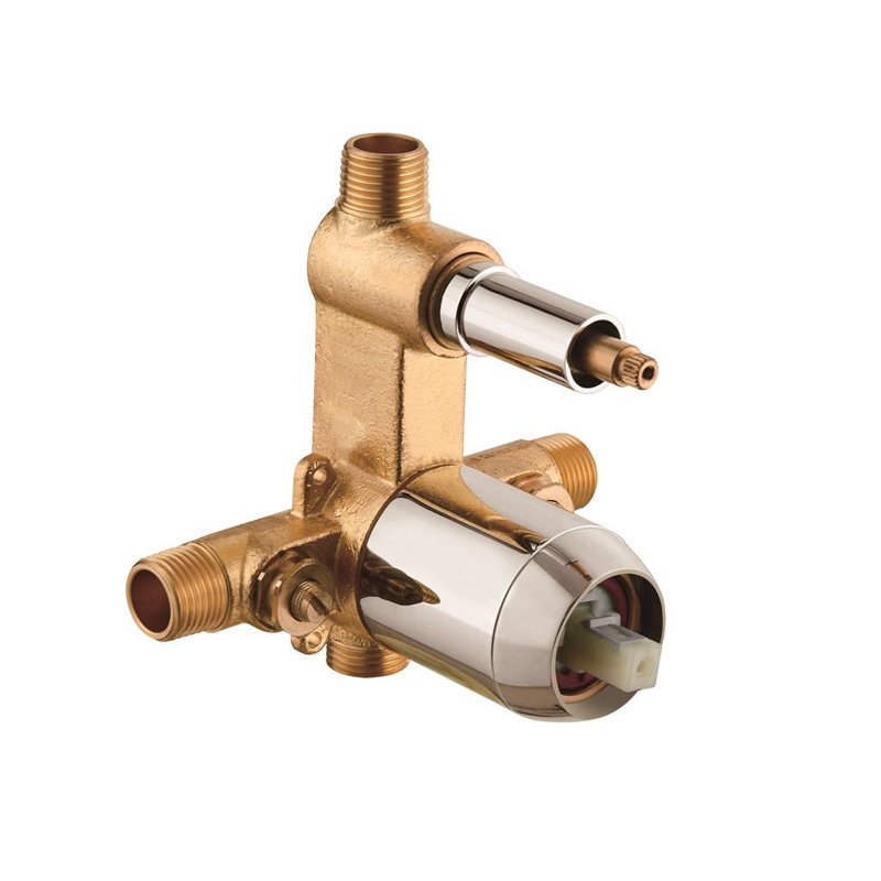 Metro 2-Way Pressure Balance Trim Complete Shower Set - Wall Mount - 12" Brass, Brushed Nickel