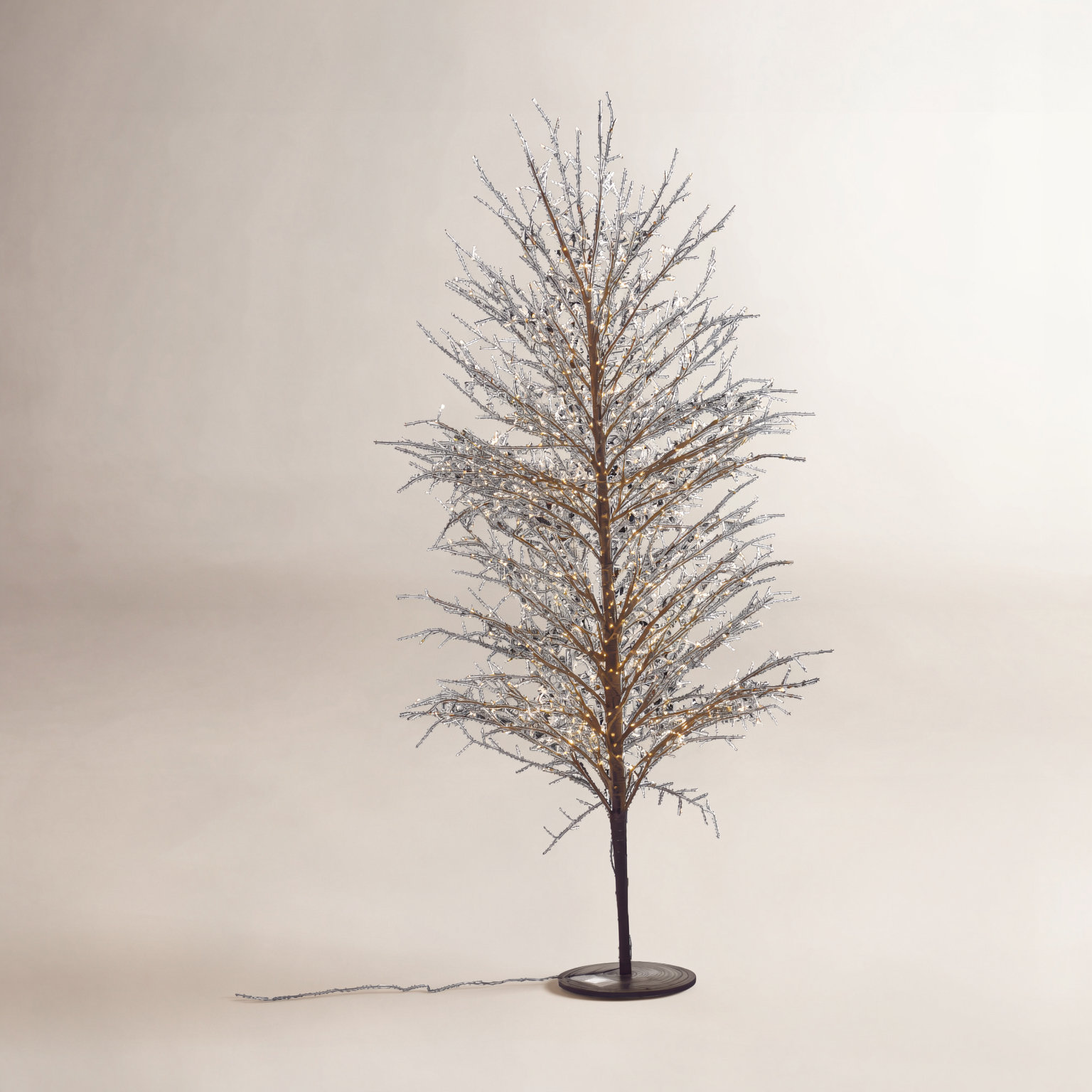 Warm White LED Birch Tree, 70.86" H x 20.8" L x 20.8" D, Black
