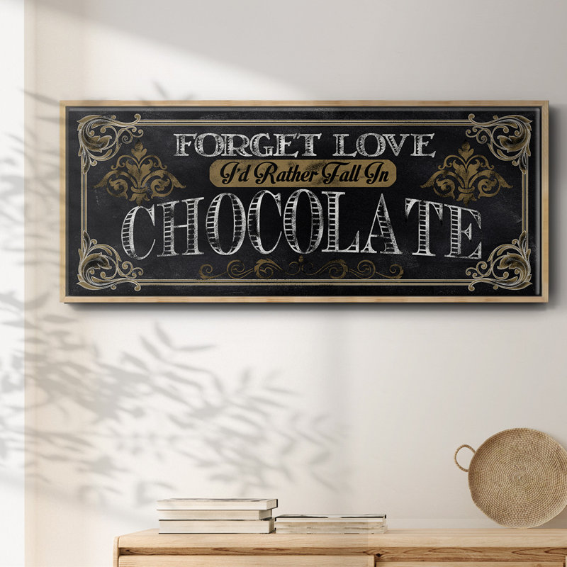 Chocolate- Framed Canvas, 12" H x 30" W
